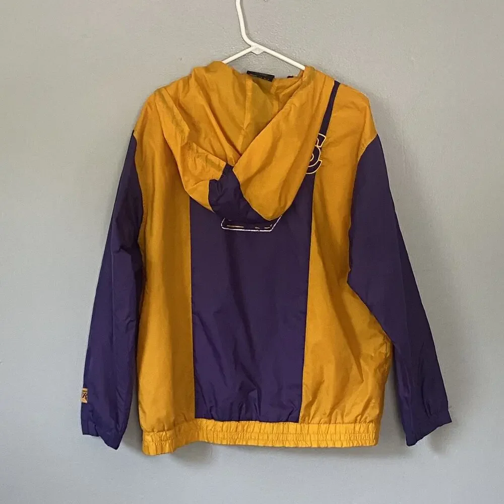 Lakers Jacket Adult Large VINTAGE NBA Half Zip Anorak Windbreaker Los Angeles